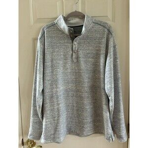 Tommy Bahama 1/4 Snap Mock Pullover Mens Size XL Heathered Blue